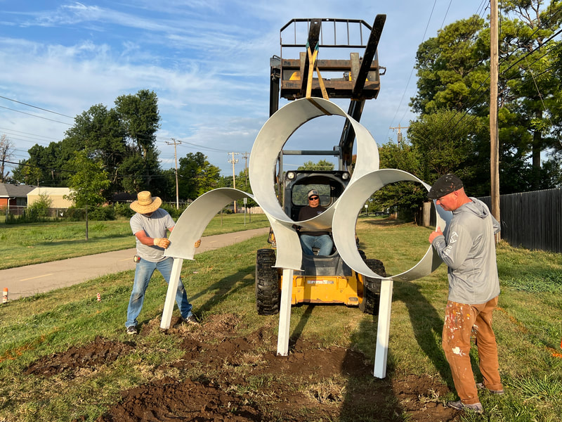 Installation of the Chrysalis Circles along the Enid Walking Trail